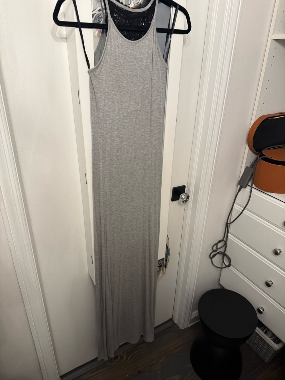 BCBGeneration Gray Sleeveless Maxi Tank Dress